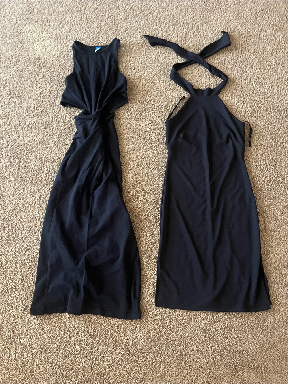 Charlotte, Old Navy Black Midi with Twist-Front Detail, Charlotte halter small